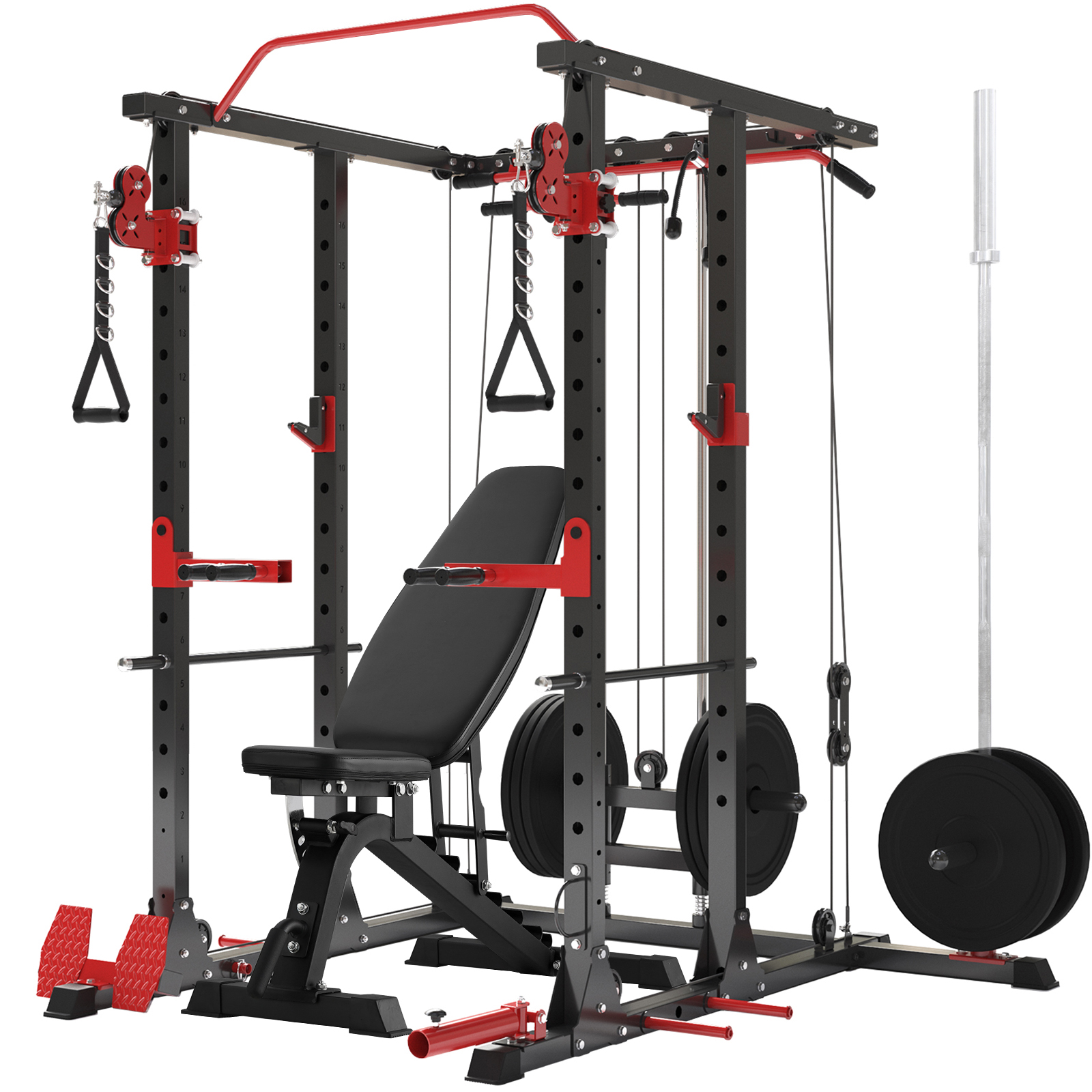 Mikolo Power Rack Cage, 1500LBS Weight Cage with 800LB Capacity