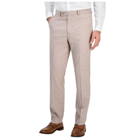 Tallia Mens Classic fit Dress Pants 42 / 30 Beige Solid