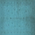 thumbnail image 1 of Ahgly Company Indoor Square Oriental Light Blue Industrial Area Rugs, 5' Square, 1 of 4