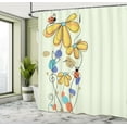 thumbnail image 4 of Ambesonne Spring Shower Curtain, Flowers Oval Ladybugs Print, 69"Wx70"L, Khaki Salmon, 4 of 4