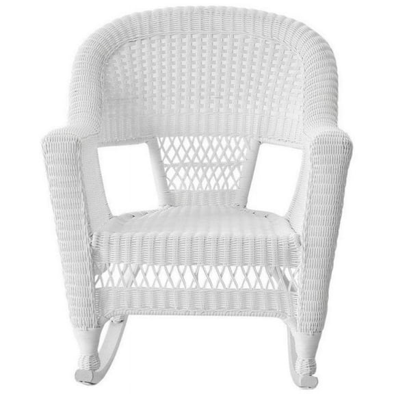 Pemberly Row Wicker Patio Rocker in White (Set of 2)
