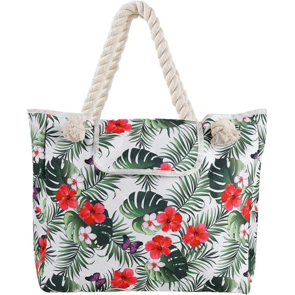 FYBTO Foldable Travel Bag | Collapsible Beach Bag | Waterproof Beach Tote Bag | Large Waterproof Beach Tote Bag With Zipper Beach Bags, Large Capacity Foldable Beach Bags for Women-0719