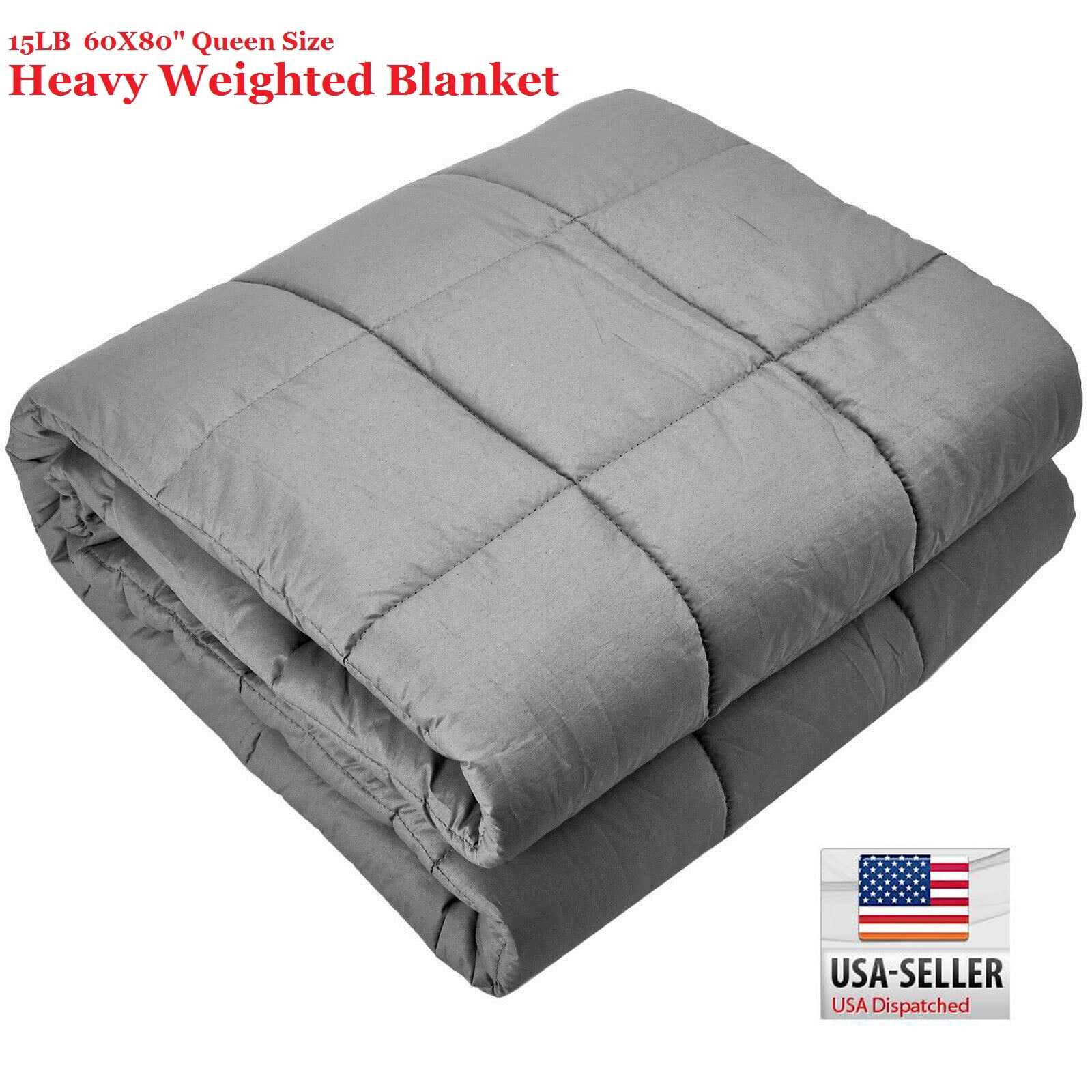Heavy Weighted Blanket Queen Size 60''x80'' 15lb Deep Sleep Reduce