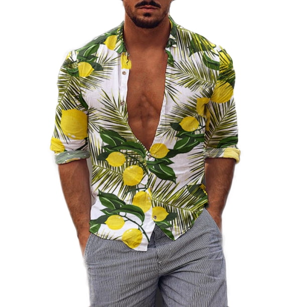 Camiseta de manga larga con un solo pecho, informal y cómoda, a la moda para hombre Pompotops oipoqjl28047