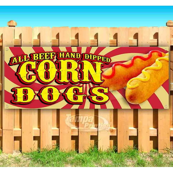 All Beef Hand Dipped Corn Dog 13 oz Vinyl Banner With Metal Grommets