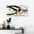 thumbnail image 7 of CDDposter Gold Wall Decor - Black Canvas Wall Art for Living Room- Large Line Artwork - 20" x 40" Oil Painting Abstract Pictures for Bedroom Kitchen Home Office, 7 of 7