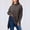 Brown, variant on Loose Fit Fashionable Relaxed Turtleneck Chunky Knit Pullover Sweater For