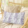 thumbnail image 4 of Purple Grey Botanical Pillow Covers, Linen Long Throw Pillow Case, Spring Floral Summer Farmhouse Holiday Pillow Protector Decorative Cushion Cover for Living Room/Bedroom 20" x 36", 4 of 8