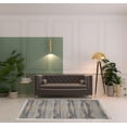 thumbnail image 4 of 5' X 8' Gray Tan And Silver Abstract Hand Woven Stain Resistant Area Rug With Fringe, 4 of 5