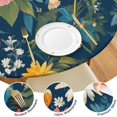 thumbnail image 4 of Pioneer Flower Floral Print Pattern Round Fitted Tablecloth with Elastic Edge,Dining Table Cover Waterproof,Outdoor Round Tablecloth for Camping,Dining,Indoor and Outdoor, 4 of 7