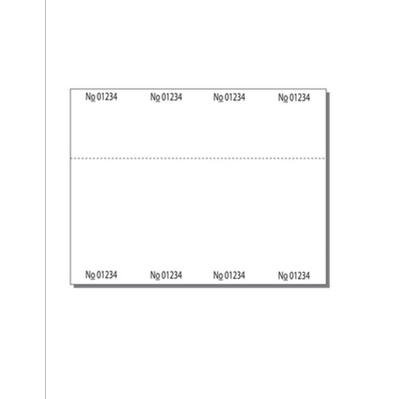 Numbered Ticket Sheets, 8.5"x 6.5", 4 Tickets Per Sheet, White Vellum - 250 Shts