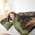 thumbnail image 3 of Manfei Wild Animal Bear Bedding Comforter Set,Tropical Botanical Pine Twin Comforter Sets,Brown Green Bedding Set For Boy Child,Breathable Home Decor Reversible,2pcs, 3 of 7