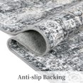 thumbnail image 4 of Hasoo Area Rug 8' x 10' Vintage Distressed Floral Area Rug for Living Room Washable Soft Indoor Floor Carpet, Gray, 4 of 5