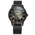 thumbnail image 2 of Mirar FORSINING Moda Relojes para hombres Esqueleto Noctilucente Movimiento mecánico Números romanos Impermeable Business Dial analógico Correa de acero inoxidable Correa Reloj de pulsera para hombres FORSINING Mirar, 2 of 7
