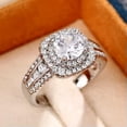 thumbnail image 4 of K-KED Women 925 Silver Ring Charm Square Cut Cubic Zircon Anniversary Delicate Jewelry Sz 6-10-9, 4 of 6