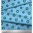 thumbnail image 3 of Soimoi Blue Japan Crepe Satin Fabric Shining Dots Printed Craft Fabric by the Yard 42 Inch Wide, 3 of 3