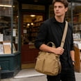 thumbnail image 6 of Women's Nylon Crossbody Tote Bag with Multiple Pockets, Lightweight Laptop Work Bag, Mother's Day Gift for Mom Everyday Shoulder Satchel Handbag, Khaki, 6 of 6