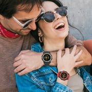 GOLDEN HOUR Ultra-Thin Minimalist Sports Waterproof Digital Watches Men with Wide-Angle Display Rubber Strap Wrist Watch for Men Women