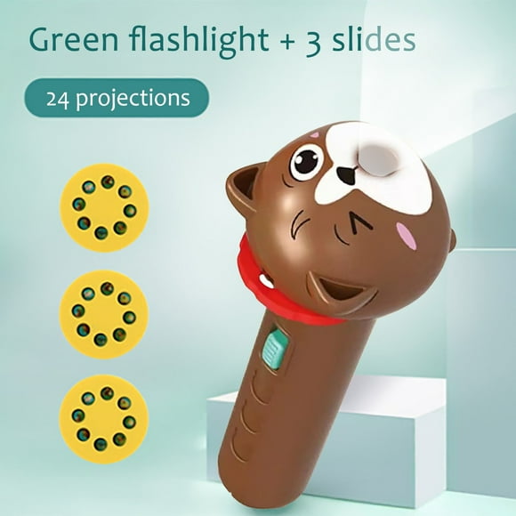 Oliegs Heated Blanket Slide Projector Flashlight Projection Lamp Toy Slideshow Flashlight Lamp Education Learning Small Night Light Bedtime Early Education Toys Chocolate