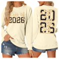 thumbnail image 1 of Chandail pour Femmes Basique Automne avec Imprimé Lettre Col Rond Superposition Confort Beige TG, 1 of 5