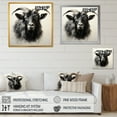 thumbnail image 4 of Designart "Charcoal Goat Portrait in Black III" Animals Framed Wall Art - Traditional Black Goat Hallway Framed Wall Art Decor, 4 of 6