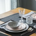 thumbnail image 6 of decorUhome Placemats Set of 6 - Cotton Linen Blend Washable Heat Resistant Dining Table Mats, Black, 13" x 19", 6 of 7