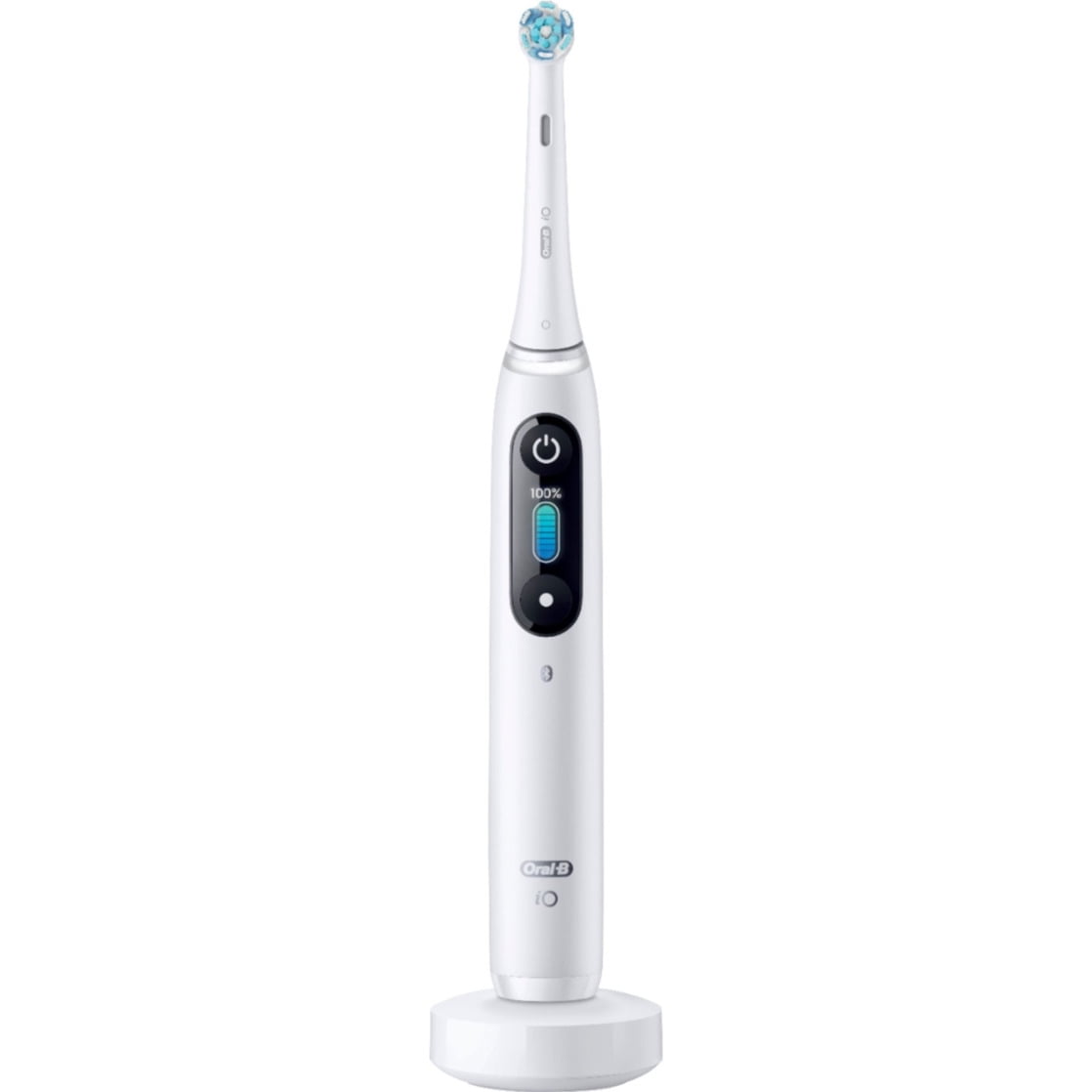 Oral-B iO Series 8 Electric Toothbrush with 3 Brush Heads, White Alabaster