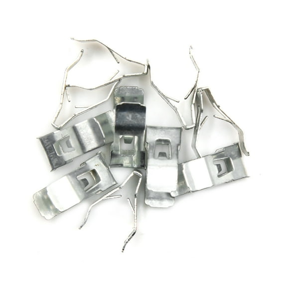 10pcs Silver Tone Car Truck Interior Console Dash Dashboard Trim Metal Retainer Clips