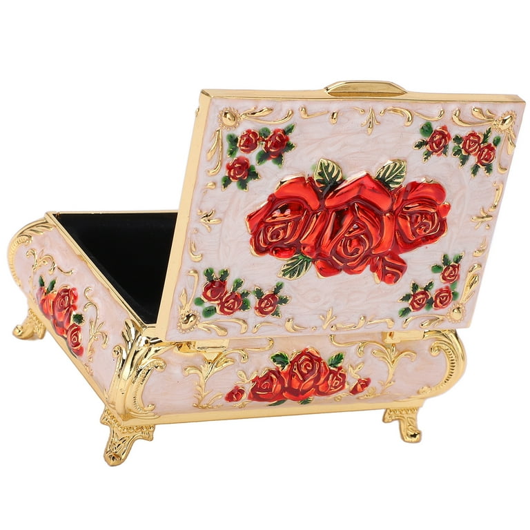 Beloving Luxury Vintage Jewelry Box Organizer Keepsake Gift Box Storage Box Ornate Red Black