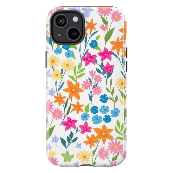 Colorful Wildflower iPhone Case, Inspired Bright Spring Flowers – Slim Floral TPU Shockproof Cover for iPhone