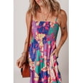 thumbnail image 5 of Women's Purple Floral Print Shirred Spaghetti Strap Loose Maxi Dress - Effortlessly Chic Summer Dress | [ZhiHiMeRi] | (US 12-14)L, 5 of 12