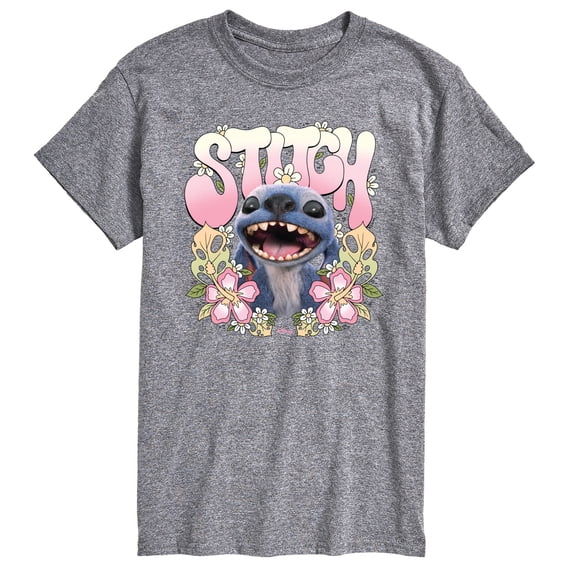 Lilo & Stitch - Stitch Floral Frame - Men's Short Sleeve Graphic T-Shirt
