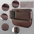 thumbnail image 4 of Car Leather Cup Holder Gap Bag, seat Gap Storage Box, with Water Cup Holder Gap Storage Box, Adjustable car seat Storage Box, can Store Glasses, Phone, Keys, Cards (Brown A) (Passenger Side Brown), 4 of 14