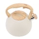 thumbnail image 4 of Tetera con silbido de 3L, tetera de acero inoxidable 304 con agarre para estufa, tetera de té de granja para cocina casera, color blanco, 4 of 8