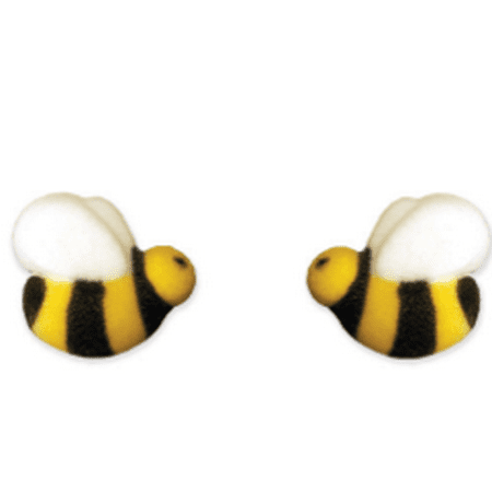 Set Of 12 Bumble Bees 1inch Edible Sugar Cake Cupcake Decoration
