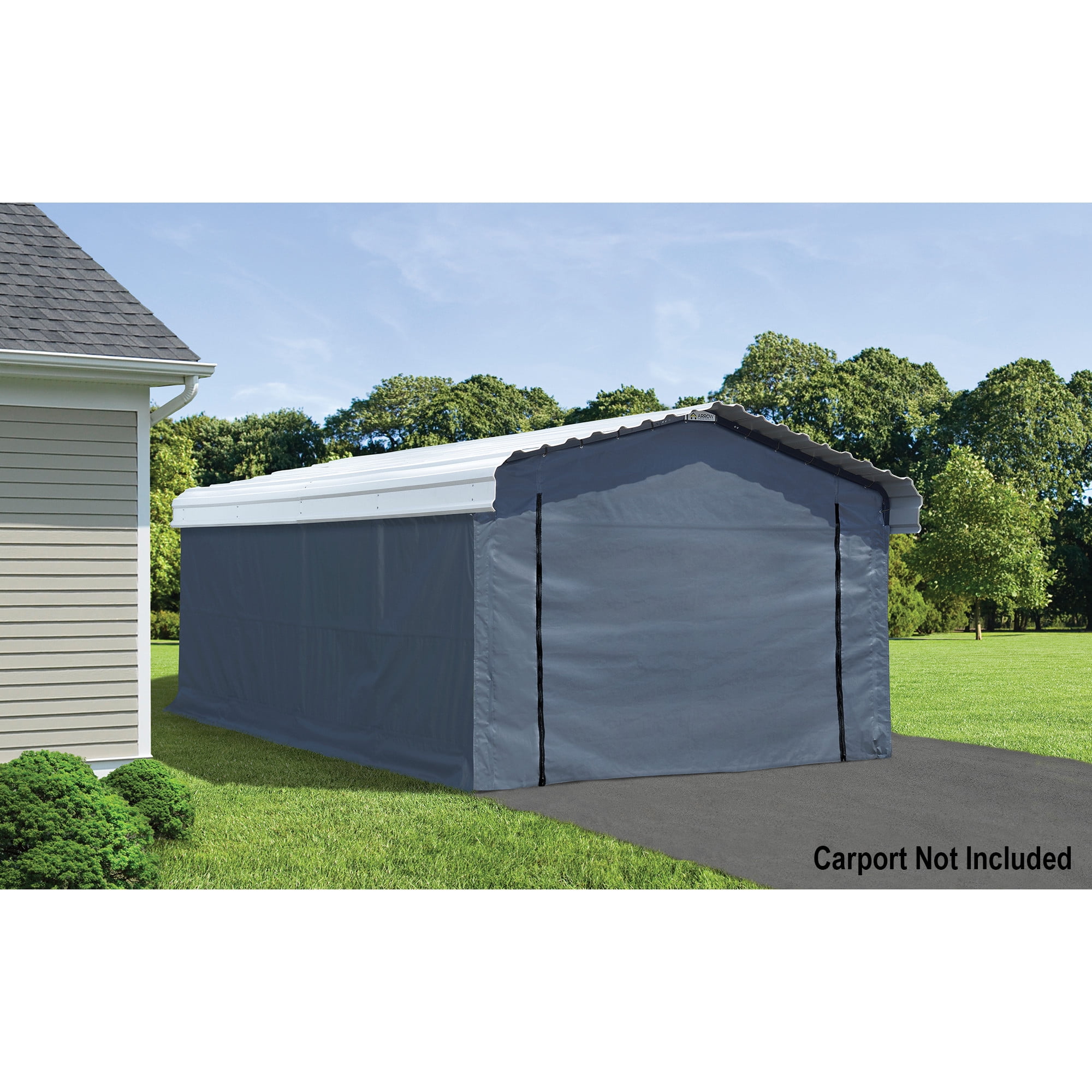 Arrow 12 x 20 x 8 ft Grey Carport Enclosure Kit