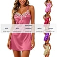 thumbnail image 3 of Blmnix Ladies Dresses Lace Dress Satin Dress Slip Dress Dress V-Neck Sleeveless Purple Mini Adjustable Strap Casual Summer Dress,Free Size, 3 of 8