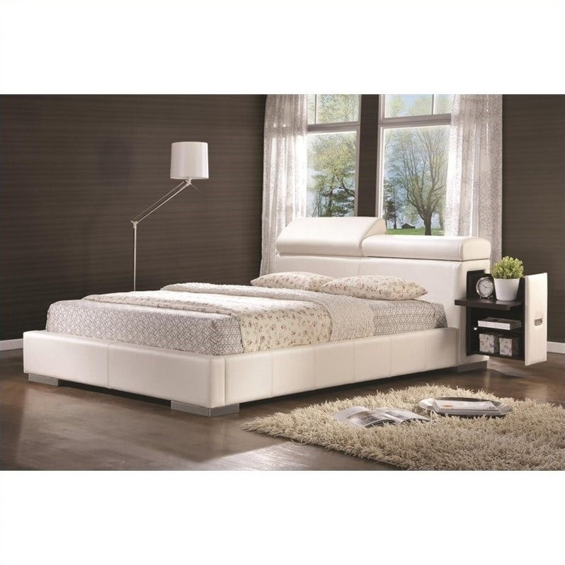 Coaster Maxine Leather Upholstered California King Bed In White Com Coaster Maxine Leather Upholstered, Coaster King Platform Bed
