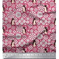 thumbnail image 1 of Soimoi Rayon Crepe Fabric Floral & Penguin Ocean Printed Fabric 1 Yard 46 Inch Wide, 1 of 1