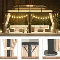 thumbnail image 3 of Aoxun 12x20FT Hardtop Gazebo, Aluminum Frame Permanent Pavilion with Curtains and Netting, Outdoor Polycarbonate Double Roof Canopy, Designed for Garden, Lawns, Patio, 3 of 7