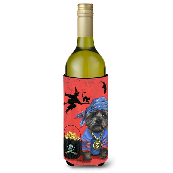 Carolines Treasures PPP3044LITERK 24 oz Cairn Terrier Black Pirate Halloween Wine Bottle Hugger