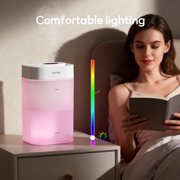 HUMSURE Bedroom Humidifier, 4.5L Cool Mist Floating for Household Plants, Silent Ultrasonic Humidifier, Aromatic Multi-Colour Controllable Light, leak-proof Easy to Clean