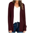 thumbnail image 5 of Kilaqueen Long Cardigan Sweaters for Women Solid Color Open Front Long Sleeve Outwear Loose Fit Lightweight Long Cardigan, 5 of 6