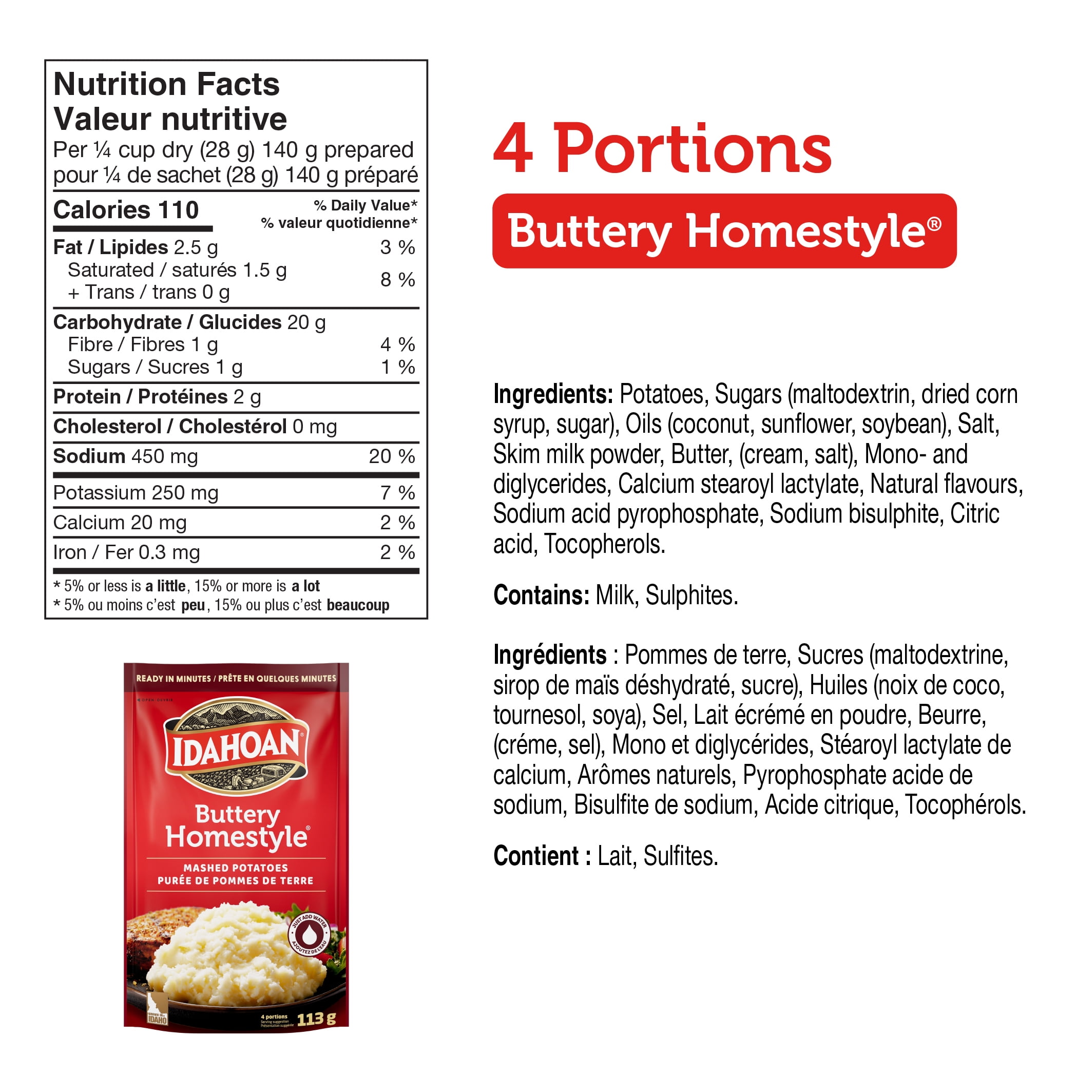 Idahoan Maison Au Beurre Puree de Pommes de Terre