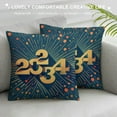thumbnail image 3 of JEUXUS  2024 Happy New Year Pillow Covers  New Year Pillow Cases Happy New Years Throw Pillow Covers Outdoor Couch Sofa Cushion Covers for New Year, 3 of 5