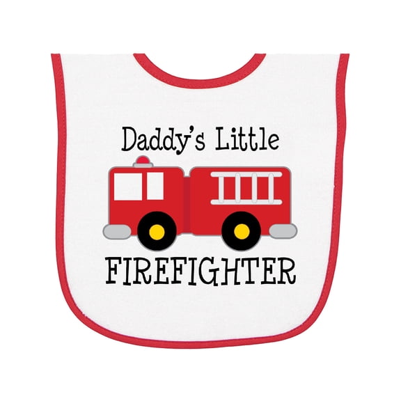 Inktastic Daddy's Little Firefighter Baby Terry Cloth Bib