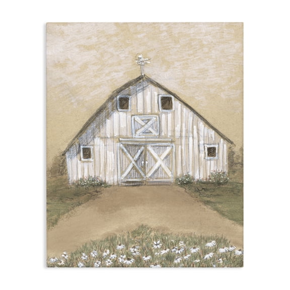 Stupell Industries Rustic Lodge Barn Lane Flowers Drawing Canvas Art, 16 x 20, by Patti Bishop