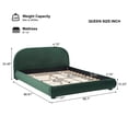 thumbnail image 6 of Christopher Knight Home Simple Modern Queen Size Bed Frame with Curved Headboard, Green Upholstered Velvet, 6 of 9