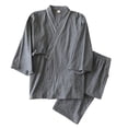thumbnail image 2 of Wowcloth Men's Kimono Style Pajama Set, Lightweight Short-Sleeve and Shorts, Summer Loungewear for Home Comfort, 2 of 9