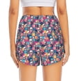 thumbnail image 2 of Lsque Skull flower leaf Plaid Printed Women's Running Shorts with Liner Pockets,Elastic Quick Dry Workout Athletic Gym Yoga Shorts,Womens High Waist Shorts-Medium, 2 of 9